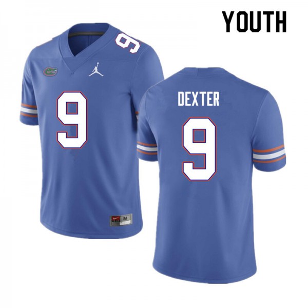 Youth #9 Gervon Dexter Florida Gators College Football Jersey Blue